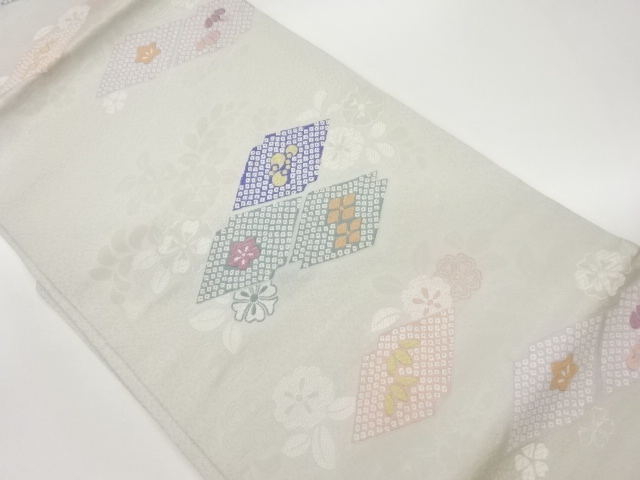 JAPANESE NAGOYA OBI / WOVEN ABSTRACT RHOMBUS